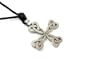 Heart Cross Pewter Pendant with Adjustable Cord Necklace