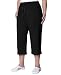 Danskin Women's Plus Size Cotton Drawstring Crop Pant,Black,2x