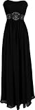 Strapless Chiffon Goddess Long Gown Prom Dress Formal Bridesmaid Junior Plus Size, XL, Black