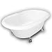 American Bath Factory B1-3720-WW-DM7-M2-45-CH Duchess Double Ended Clawfoot Bathtub in White, Armada