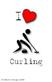 I Love Curling 3 inch x 2 inch Clear Acrylic Key Ring Keyring