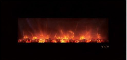 Modern Flames AL60CLX-G 60 Ambiance Recessed / Wall Mount Electric Fireplace w/ Black Glass Face by Modern Flame