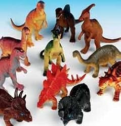 Dozen Jumbo Dinosaurs up to 6 inches long