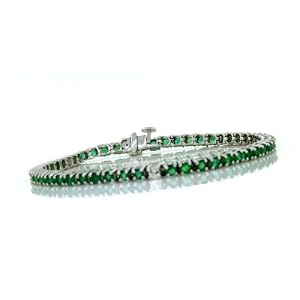 Buy 4.02ct Emerald Bracelet in 14Kt White Gold by Mytreasurez
