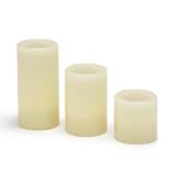 picture of Set of 3 Wax LED Candles, Battery Operated 10cm Tall Tea Light