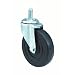 E.R. Wagner Stem Caster, Swivel, Polyolefin Wheel, Plain Bearing, 255 lbs Capacity, 4" Wheel Dia, 1-1/4" Wheel Width, 4-1/2" Mount Height, 3/8"-16 Stem Dia, 1" Stem Height