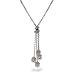 Eve's Addiction Sterling Silver Four White Pearl Dangle Necklace