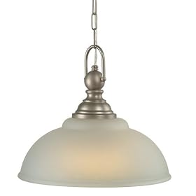 Royce Lighting 69256BLE-965 Morrpark 1-Light Pendant with Acid Etched Glass Shade, Brushed... by Royce Lighting
