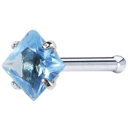 18 Gauge Peridot Green Diamond Shape CZ Nose Bone