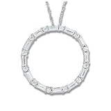14K White Gold Diamond Circle Pendant - 1.50 Ct.