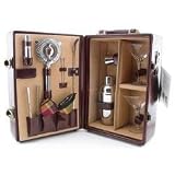 Deluxe Portable Travel Bar Set - Mahogany
