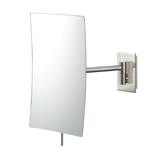 Kimball and Young 21873 Minimalist Rectangular Wall Mirror, Brushed Nickel