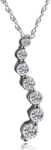 1/2ct. Journey Diamond Pendant-Necklace in 10K White Gold on an 18" Chain