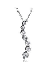 1/2ct. Journey Diamond Pendant-Necklace in 10K White Gold on an 18" Chain