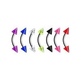 7 Piece Mixed Uv Lot Curved Spike Eyebrow Body Jewelry Piercing Bar Ring Rings