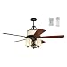 Ellington Candeliere 60-Inch Five-Blade Ceiling Fan with Remote and Wall Control, Aged Bronze with Scavo Light #CAD60ABZC5CRW