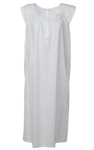 Chemise de nuit en coton brodé traditionnel Angela (M/XL) (XL) Chemise de nuit en coton brodé traditionnel Angela (M/XL) (XL)
