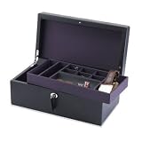 Black leather small valet box by Wolf Designs