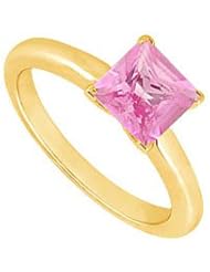 Pink Sapphire Ring 14K Yellow Gold - 0.75 CT TGW