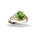 14K Yellow Gold Genuine Oval Peridot Celtic Trinity Ring - Size 9