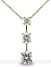 14KT Yellow Gold 1.0 CTW Three-Stone Round CZ Pendant on 18" Chain