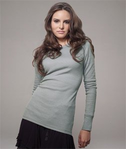 Bella Ladies Long Sleeve Mini waffle Thermal T-Shirt. B8500 - White 8500 L