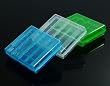 Bluecell 3 PCS Clear/Green/Blue Color AA / AAA 4 Cell Battery Storage Case + Bluecell Cable Tie
