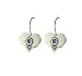 plain Silver Earrings Set With a little round opal Stone in the centre
