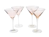 Certified International Pink 12-ounce Martini ,Set of 4
