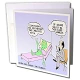 Londons Times Funny Medicine Cartoons - Alien In Los Angeles At Shrink - Greeting Cards-6 Greeting Cards with envelopes