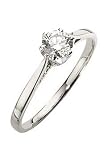Classical 9 ct White Gold Ladies Solitaire Engagement Diamond Ring Brilliant Cut 0.50 Carat JK-I3
