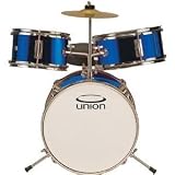 Union 3 pc. Kids Drum Set UT3 METALLIC BLUE with Sticks & Pedal (For 3-5 yrs old