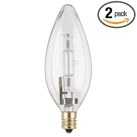 Westinghouse 4029 40-Watt, B11 Halogen Ceiling Fan Bulb, Candelabra Base, Clear, 2-Pack by Westinghouse
