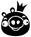 Angry Birds - King Pig - Filled Version - Video Game Decal / Sticker - Size: 7.0 x 5.6 inches - Color: Black