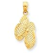 14k 3-D Myrtle Beach Flip-Flops Pendant