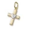 Miore-Joven Kreuzanh�nger 18ct/750 Gelb-/Wei�gold mit Herz und Brillant ca.0,01ct MA88P