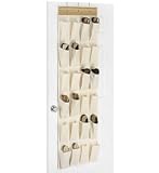 Whitmor 6276-13 Bamboo and Canvas Storage Over-the-Door Shoe Bag