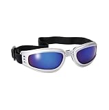 Foldable Silver Goggles With Blue Mirror Lens And UV 400 Protection