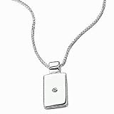 Silver Diamond Set Baby Dog Tag