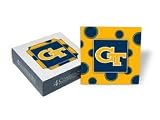 Set of 4 Ceramic Coasters (4x4) GT Polka Dot Coaster Set Georgia Tech Yellow Jackets