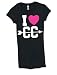 I heart (Love) Cross Country Juniors Slim Fit Black T-shirt