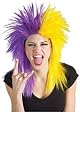 DELUXE SPORTS FAN PURPLE AND YELLOW FOOTBALL SCHOOL TEAM WIG
