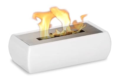 Lia White - Tabletop Ceramic Ventless Ethanol Fireplace