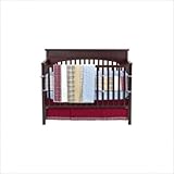 Boys Stripes and Plaids 4 Piece Crib Bedding Set in Blue / Red / Tan