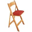 Natural Wood Poker Chair with Red Nylon Upholstery - Casino Supplies > Tables > Table Accessories