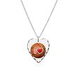 Necklace Heart Charm I Love Basketball