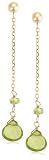 14k Yellow Gold Peridot Briolette Drop Earrings