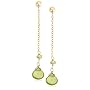 14k Yellow Gold Peridot Briolette Drop Earrings