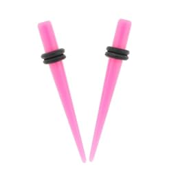 Acrylic Neon Taper - Pink - 8G - Sold as a Pair