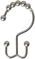 Maytex Mills Metal Double Glide Shower Ring, Brushed Nickel, 12 Count
